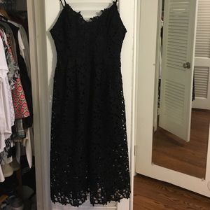 ASTR black lace midi dress